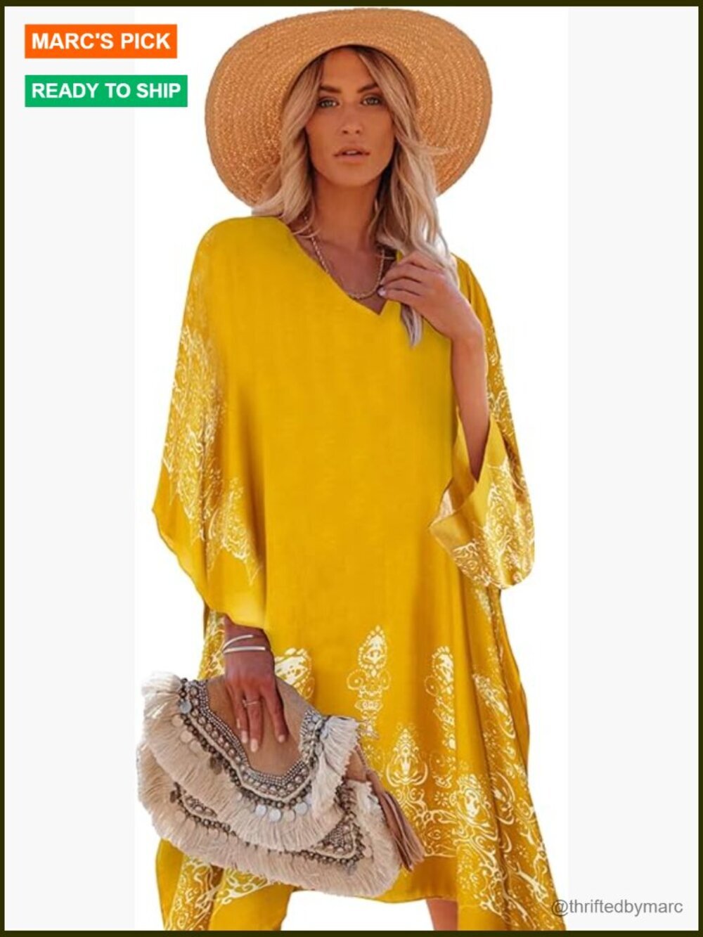 Womens Boho Floral Kaftan Beach Swimsuit Cover Up Lightweight Viscose